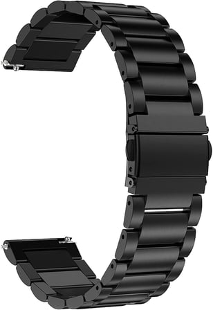 Huawei Watch Gt6/Gt5/Gt4/Gt3/Gt2 46mm Pro/Se/Elite ile Uyumlu Kordon Çelik Metal 22mm SİYAH