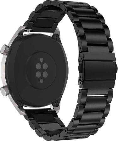 Huawei Watch Gt6/Gt5/Gt4/Gt3/Gt2 46mm Pro/Se/Elite ile Uyumlu Kordon Çelik Metal 22mm SİYAH