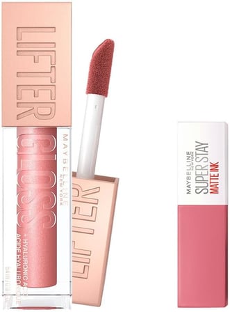 New York Lifter Gloss Nemlendirici Dudak Parlatıcısı - 003 Moon & Mini Super Stay Matte Ink Likit Mat Ruj - 15 Lover Makyaj Seti