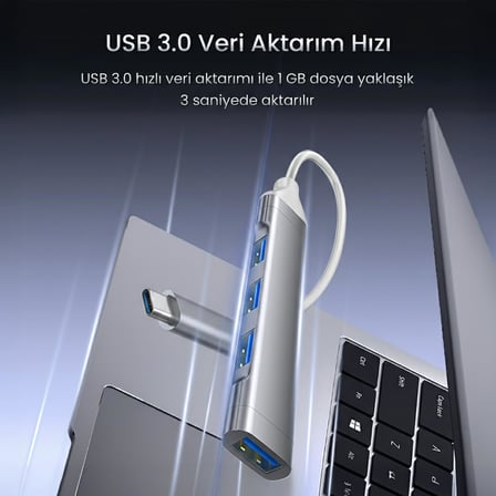 Type-C to USB 3.0 4 Port 3*USB 2.0 ve 1*USB 3.0 Çoklayıcı Hub