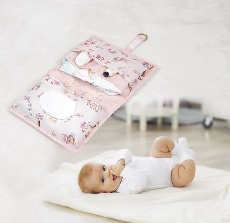 Kapısı Baby Yeni Doğan Seti - Bavul Organizer, Bakım ve Alt Bakım Çantası (Pembe)