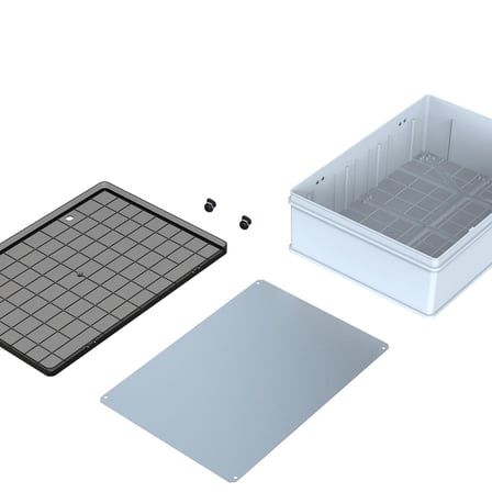 Abs Pano 50 x 70 x 22.5 cm Taban Saclı IP65 Plastik Pano Montaj Plakalı Elektrik Kutusu Pano Darbeye Dayanıklı Dış Ortam Muhafaza Kutusu ABS Pano POLİ 029