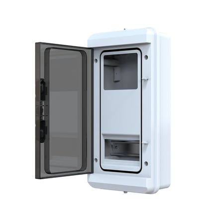 Kutusu 6 Sigortalı + Monofaze Sayaç Sıva Üstü Sayaç Kutusu IP65 18 x 36.5 x 9.6 cm POLİ 116