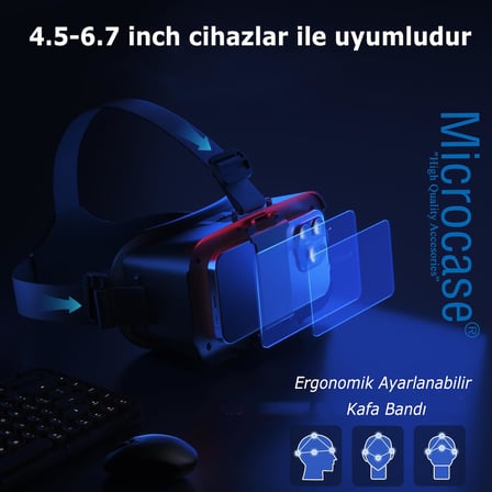 VRPARK V6 3D Sanal Gerçeklik Gözlüğü + VR Kablosuz Bluetooth Kumanda-AL4748