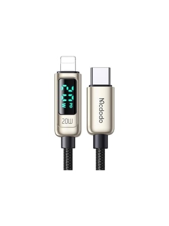 20W USB-C to Lightning Ekranlı Şarj Kablosu, 1,2 m, Gümüş