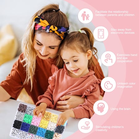 Yuvalı Boncuk Bilezik Yapımı Seti Takı Yapımı İçin Kutu Boncuklar El Yapımı DIY Bilezikler ve Çok renkli