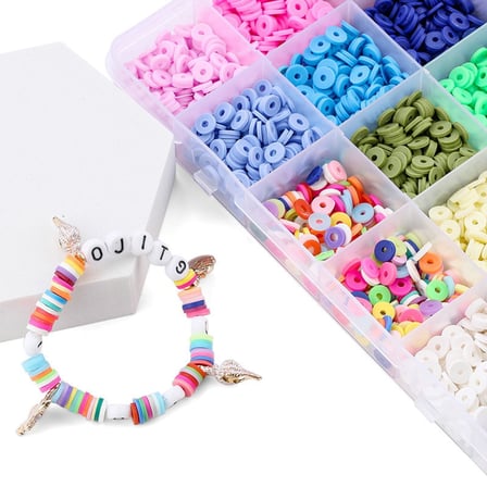 Yuvalı Boncuk Bilezik Yapımı Seti Takı Yapımı İçin Kutu Boncuklar El Yapımı DIY Bilezikler ve Çok renkli