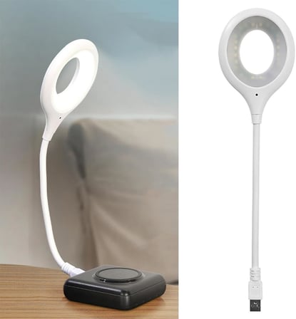 Kontrol 3 Renk Işık Modlu Akrobat USB LED Kitap Okuma Işığı, USB Gece Işığı Lambası, 20 LED, Sesle Kontrol Masası Işığı, Ses Komutları Açıklamada Mevcuttur