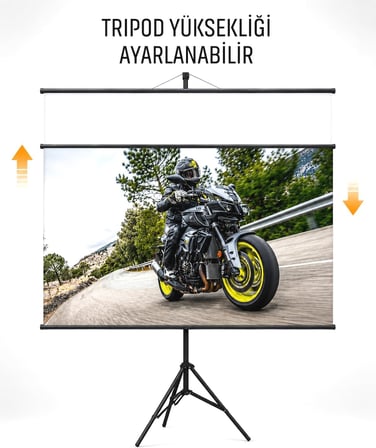 Boy95cm Tripodlu Projeksiyon Perdesi White Blackout Taşınabilir Akıllı Kumaş Işık Geçirmez