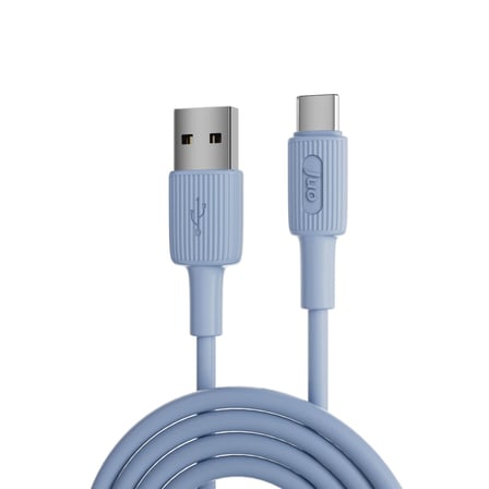 66W USB-A to USB Type-C Silikon Hızlı Şarj ve Data Kablosu Mavi 1 Metre