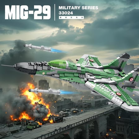 MIG-29 Savaş Uçağı Yapı Taşı Oyuncak, Askeri Mikoyan Savaş Uçağı Uçak Tuğla Modeli Yetişkinler için, 33024 Uçak Uçak Ordusu Hobi Fan Koleksiyonu Dekor Erkekler Çocuklar için Hediyeler Erkek