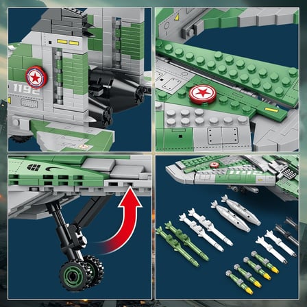 MIG-29 Savaş Uçağı Yapı Taşı Oyuncak, Askeri Mikoyan Savaş Uçağı Uçak Tuğla Modeli Yetişkinler için, 33024 Uçak Uçak Ordusu Hobi Fan Koleksiyonu Dekor Erkekler Çocuklar için Hediyeler Erkek