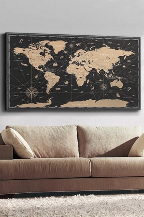 Dünya Haritası Kanvas-canvas Tablo, 120 x 65