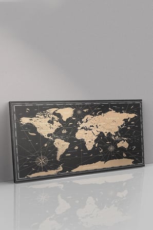 Dünya Haritası Kanvas-canvas Tablo, 120 x 65