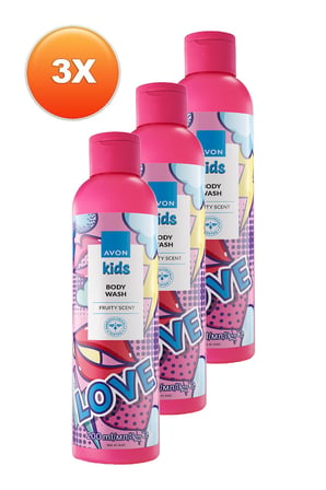 Kids Love Çocuklar İçin Meyve Kokulu Vücut Şampuanı 200 Ml. Üçlü Set