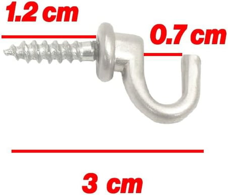 ADET Çengelli Duvar Dolap Çekmece Kapı Metal Anahtar Askı Anahtarlık Askısı Vidalı
