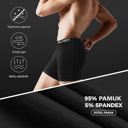 5'li Kutu Premium Uzun Paçalı Erkek Boxer ShadowLine
