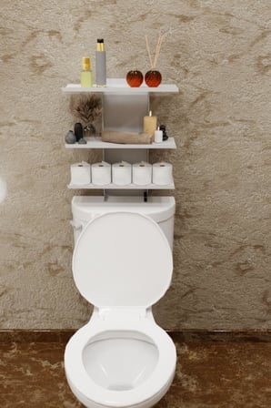 Beyaz Klozet Üstü Raf, Organizer Tuvalet Kağıtlık ve WC Tuvalet Banyo Düzenleyici MT116B