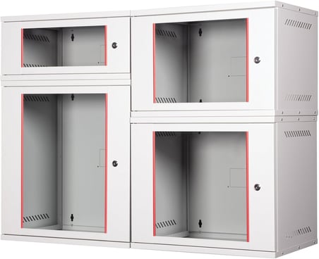 7U 19" Security Box Duvar Tipi Kabinet, Demonte, 542mm Genişlik, 400mm Derinlik, Açık Gri Renk