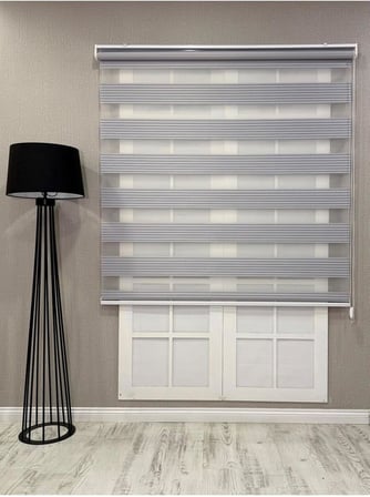 Stor Geniş Plise Güneşlik Perde, Açık Gri, 60 x 200