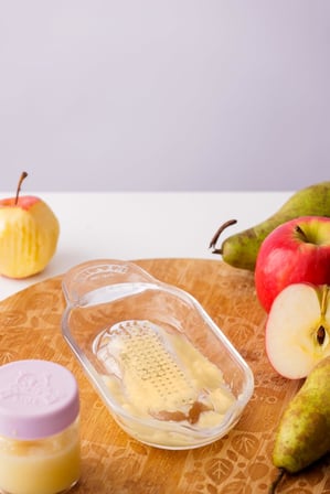 Elma rendesi kavanoz, kaplı, elma, sarımsak veya zencefil rendesi için cam rende | püre haline getirmek ve rendelemek için | vitaminleri doğal olarak korur | bebek maması hazırlayıcı olarak