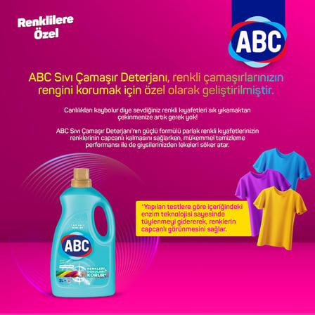 DETERJAN Sıvı Çamaşır Deterjanı Renkliler 3 L