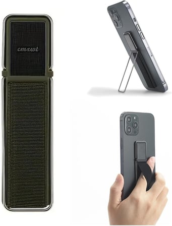 Üniversal Telefon Arkası El Parmak Tutucu Metal Mıknatıslı Standlı Cep Telefonu Tutacağı - AL4938 (Gri)
