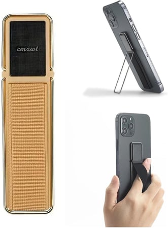 Üniversal Telefon Arkası El Parmak Tutucu Metal Mıknatıslı Standlı Cep Telefonu Tutacağı - AL4938 (Gri)