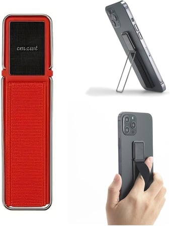 Üniversal Telefon Arkası El Parmak Tutucu Metal Mıknatıslı Standlı Cep Telefonu Tutacağı - AL4938 (Gri)