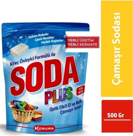 Plus Optik Etkili El Ve Matik Çamaşır Sodası 500 Gr 4 Adet