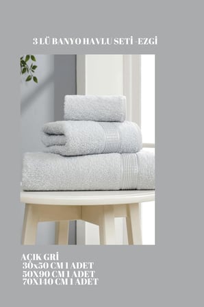 Parça Banyo Havlu Seti Yazlık İnce Ekonomik Ezgi
