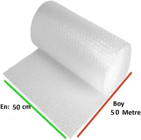 50Cm X 50Mt (En: 50 cm, Boy: 50Mt.) Üç Katlı Eşya Koruma Ambalajı, Pat Pat