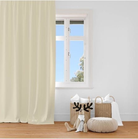 Perde (912) Krem Saten Güneşlik Perde Beyaz Güneşlik krem 280 x 240