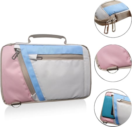 Lenovo Yoga Tab Plus 12.7 inch Tablet için Omuz Askılı El Tutacaklı Universal Sleeve Taşıma Çantası AL4346 Pembe Mavi Krem