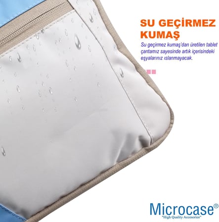 Lenovo Yoga Tab Plus 12.7 inch Tablet için Omuz Askılı El Tutacaklı Universal Sleeve Taşıma Çantası AL4346 Pembe Mavi Krem