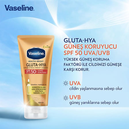 Gluta-Hya Serum Etkili Vücut Losyonu Güneş Koruyucu 150 Mililitre