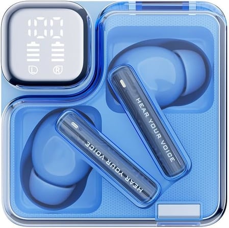 T31 Melobuds Neo ENC 4 Mikrofon Dijital Güç Göstergesi Bluetooth 5.3 Kablosuz Kulaklık Mavi