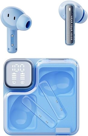 T31 Melobuds Neo ENC 4 Mikrofon Dijital Güç Göstergesi Bluetooth 5.3 Kablosuz Kulaklık Mavi