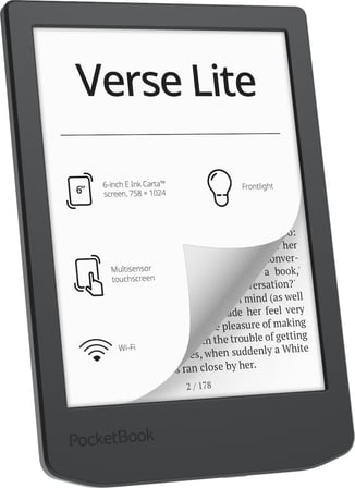 Verse Lite E-Kitap Okuyucu | 6 İnç E-Ink Carta Dokunmatik Ekran | 8 GB | Ön Aydınlatma | Wi-Fi | Gece Yarısı Grisi