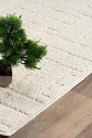 Taban Moopy Krem Rengi Bukleli Yumuşak Soft Dokuma Yolluk Halı Salon Halısı LP1001A, 120 x 180