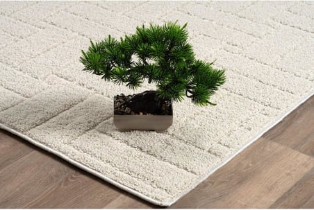 Taban Moopy Krem Rengi Bukleli Yumuşak Soft Dokuma Yolluk Halı Salon Halısı LP1001A, 120 x 180