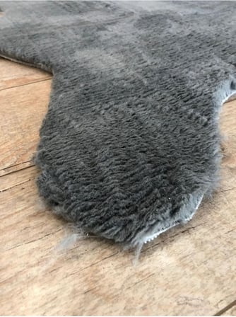 Koyu Gri Peluş Yumuşak Post Halı, 60 x 90