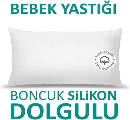 Antialerjik Bebek Yastigi Boncuk Silikon Yastik 35X45 Cm 225 Gram%100 Pamuklu Kilif