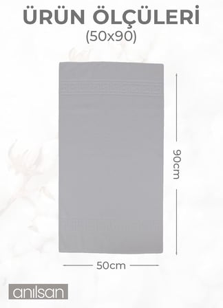 Gri Greek Havlu Seti%100 Pamuk- 1 Adet El Havlusu 50x90 ve 1 Adet Banyo Havlusu 70x140