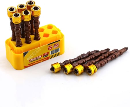 PZ2 Bits Uç 10 Adet 65 mm Renkli Vida Tutucu Sökme Yıldız Matkap Vidalama Ucu S2 Çeliği