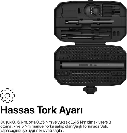 Smart Hassas Tornavida Seti 153 Parça Şarjlı Otomatik Vidalama Ledli Saat Gözlük Telefon Bilgisayar Tamir Kiti X6833