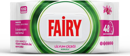 Cok Amacli Yuzey Temizlik Havlusu 100 Yaprak | Lilyum Cicegi | Beyaz Sirke & Karbonat | 48 Saat Temizlik Etkili | İ̇Z Birakmayan Formul
