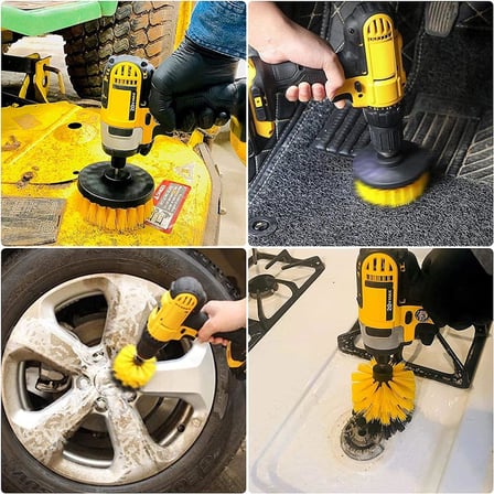9'lu Matkap Ucu Fırça Seti Temizleme Parlatma Pasta Cila Jant Tekerlik Far Araba Araç Oto Temizlik Fırçası Seti Banyo Fayans Mutfak Duşakabin Tuvalet Halı Temizleme Kiti Parke Fayans Parlatma