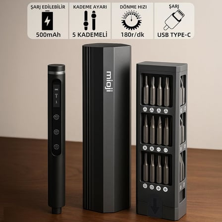 PS49 500mAh 180r/dk 5 Kademeli 42 Parça Şarjlı Tornavida Seti