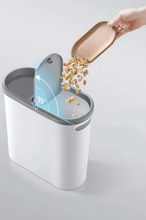 Litre Modern Tasarım Çöp Kovası – Banyo, Ofis, Mutfak İçin Hijyenik & Pratik Atık Kutusu, Gri